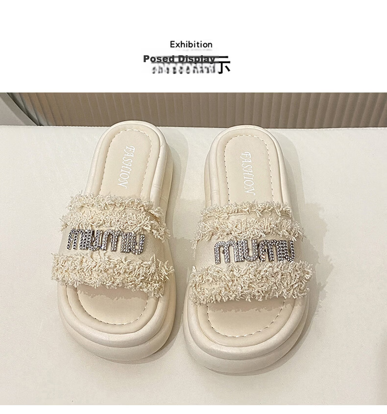 Cartelo Crocodile Women's Sandals Summer New Fashion Rhinestone Flat Casual Shoes Beige 36 16