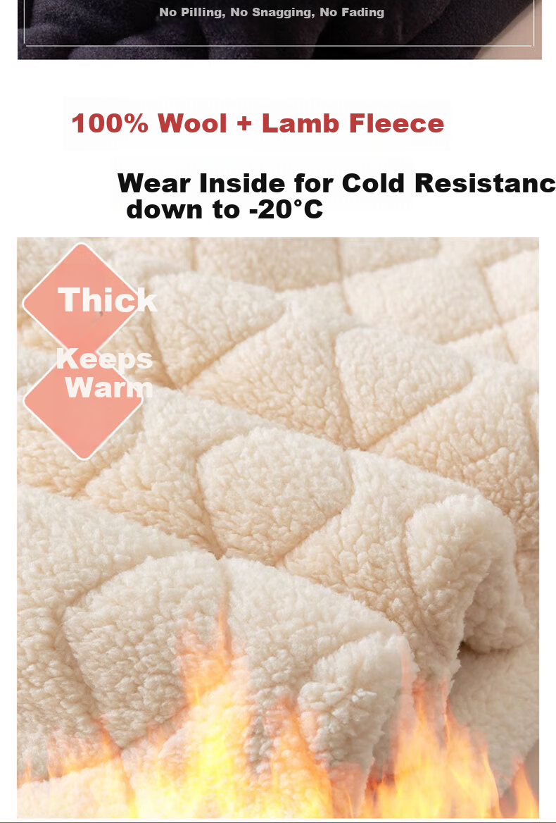 Langsha Women's Thermal Pants 100% Wool Autumn Winter Fleece Thickened Cotton Pants Extra Thick Lambswool Long Johns Plus Size Leggings 3