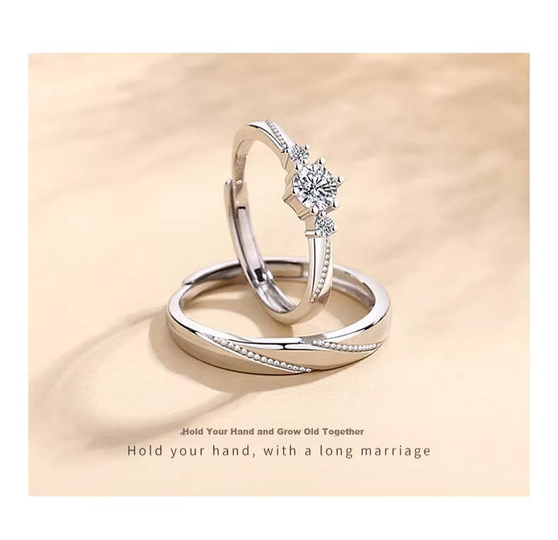 Kovni [Includes GRA Certificate] Love at First Sight Couple Rings Moissanite Pair Birthday Valentine's Day Gift for Girlfriend 4