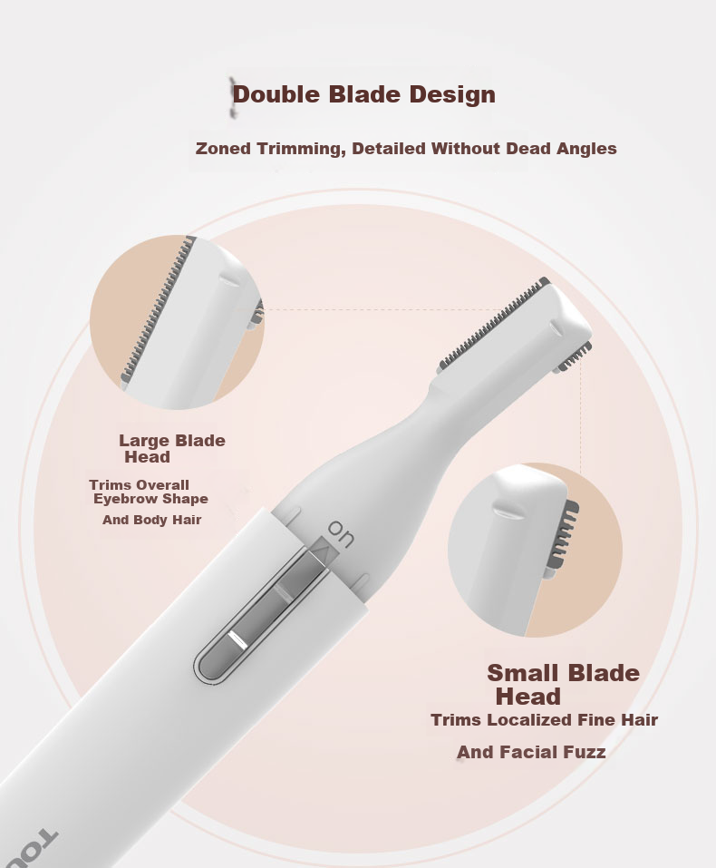 TOUCHBeauty Dual-Head Electric Eyebrow Trimmer Safe Eyebrow Shaver for Men and Women 6
