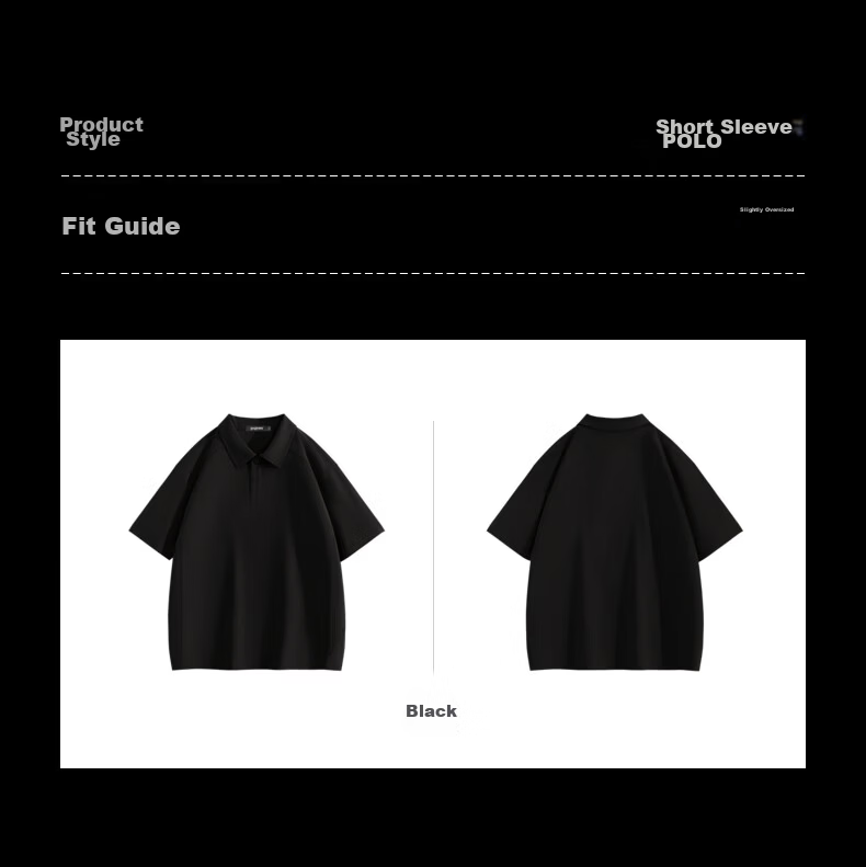 Gxgjeans Men's Shoulder Panel Simple Commuter Lapel Short Sleeve Polo Shirt 26 Summer New Black 170/M 4
