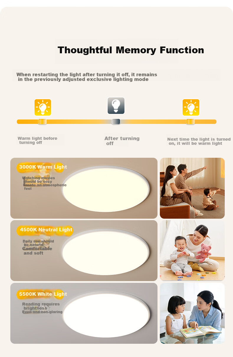 Huipu Eye-Protecting Round Ceiling Light for Living Room, Simple Guangdong Zhongshan Lighting Fixture, Zhenzhiguang 16