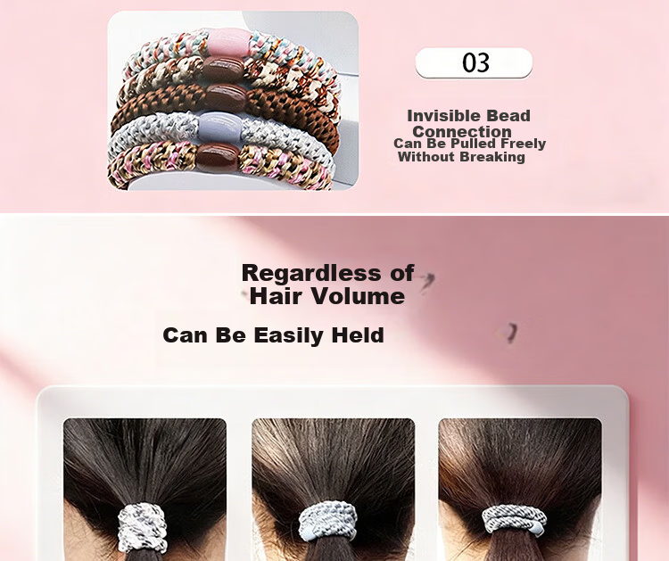 Beauty Note High Elastic Hair Tie for Women, Hair Band, No Hair Damage, Rubber Band, Student Hair Accessory for High Ponytail and Bun 11