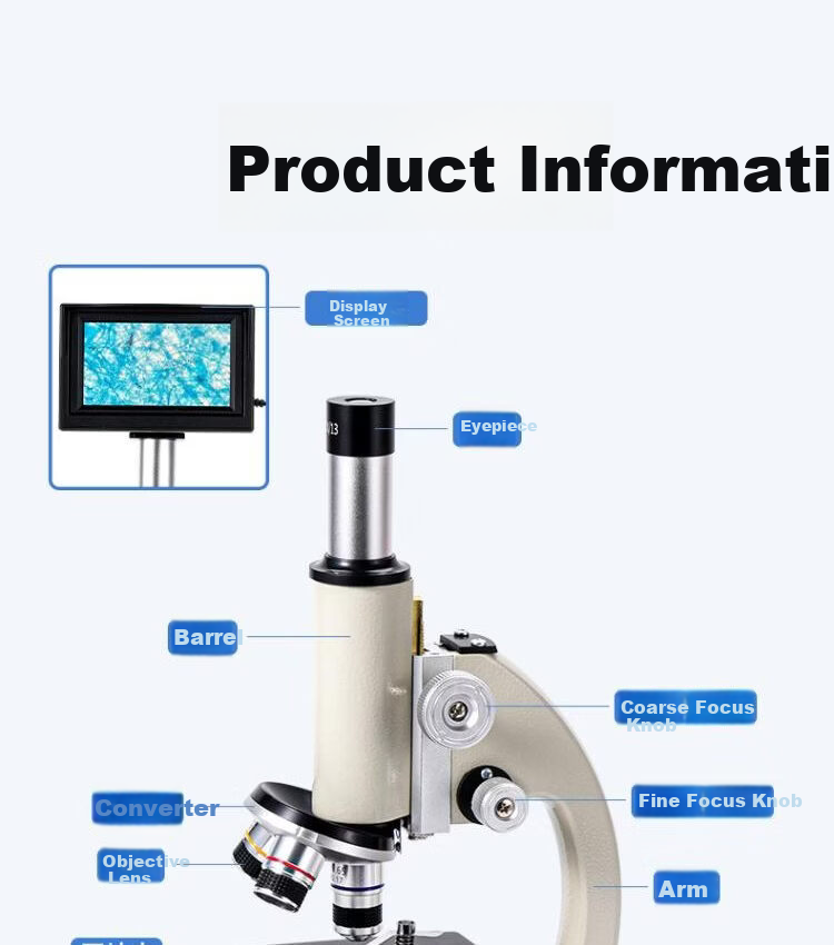 Deli Biological Microscope, Elementary School Science Experiment Textbook Style, 640X Children's Toy Gift 27