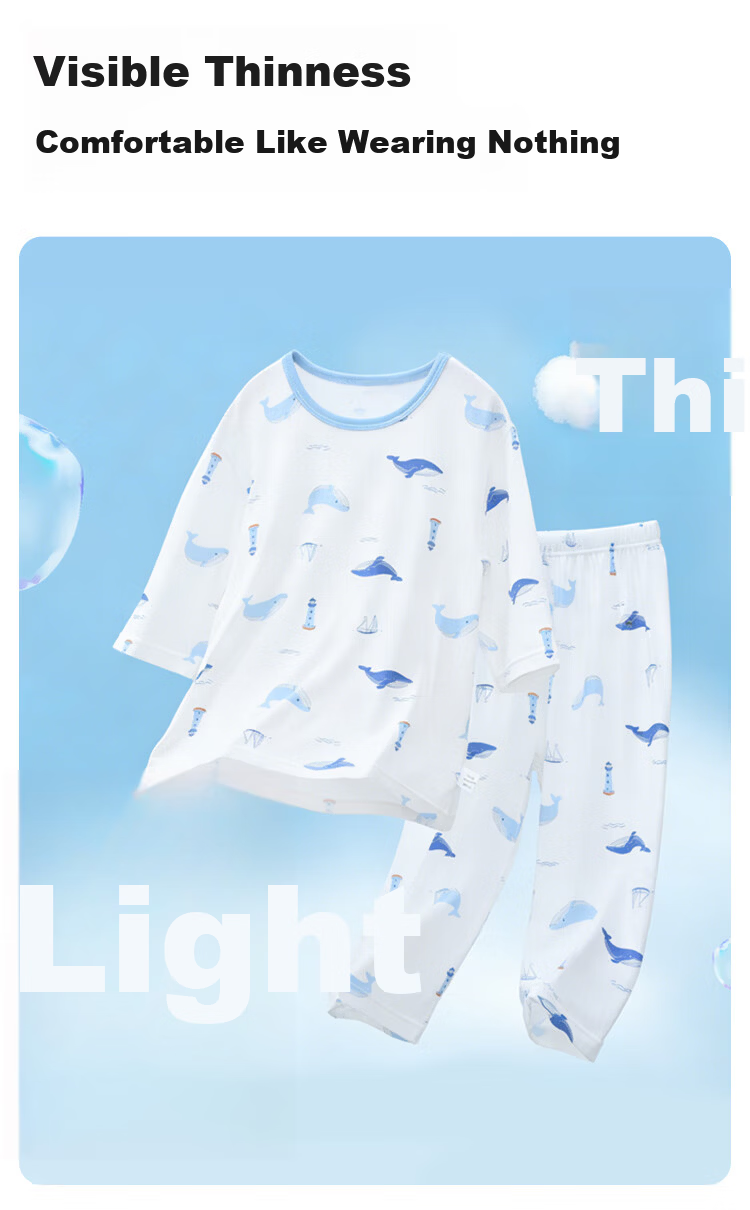 YUZHAOLIN Kids Homewear Boys and Girls Pajamas Junior High School Regenerated Cellulose Fiber Homewear Shell Starfish 110 4