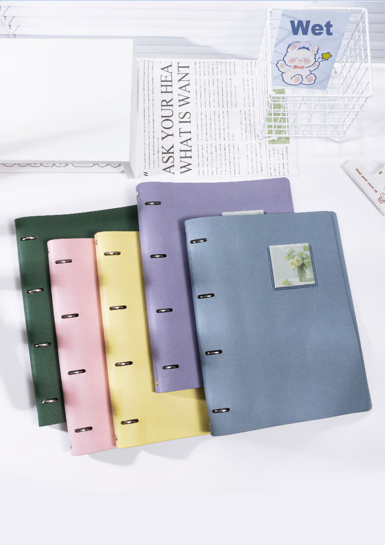 TIANSE American Style Thin Crispy Tearable A4 Loose-leaf Notebook Student Exam Mistake Note Pink Sakura TS-4215 15