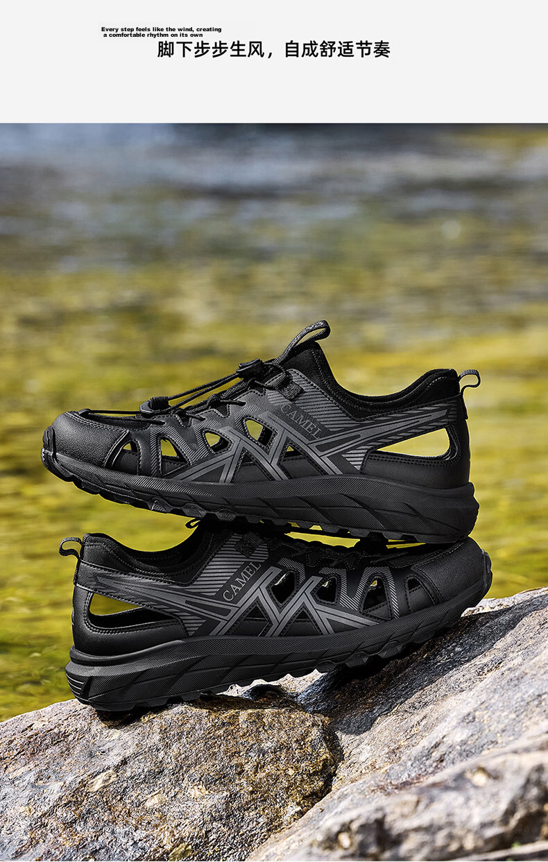 CAMEL Summer Breathable Outdoor Casual Sports Sandals for Men G16M076011 Black Size 40 13