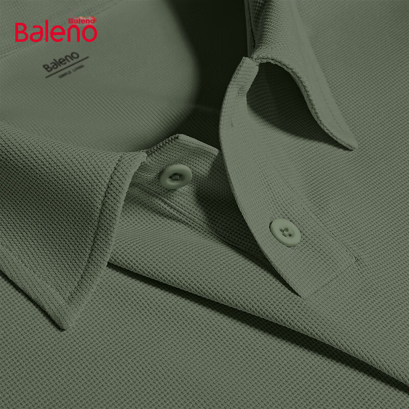 Baleno Father's Day Gift Waffle Polo Shirt Men Summer Loose Casual Simple Trendy Versatile Short Sleeve Top