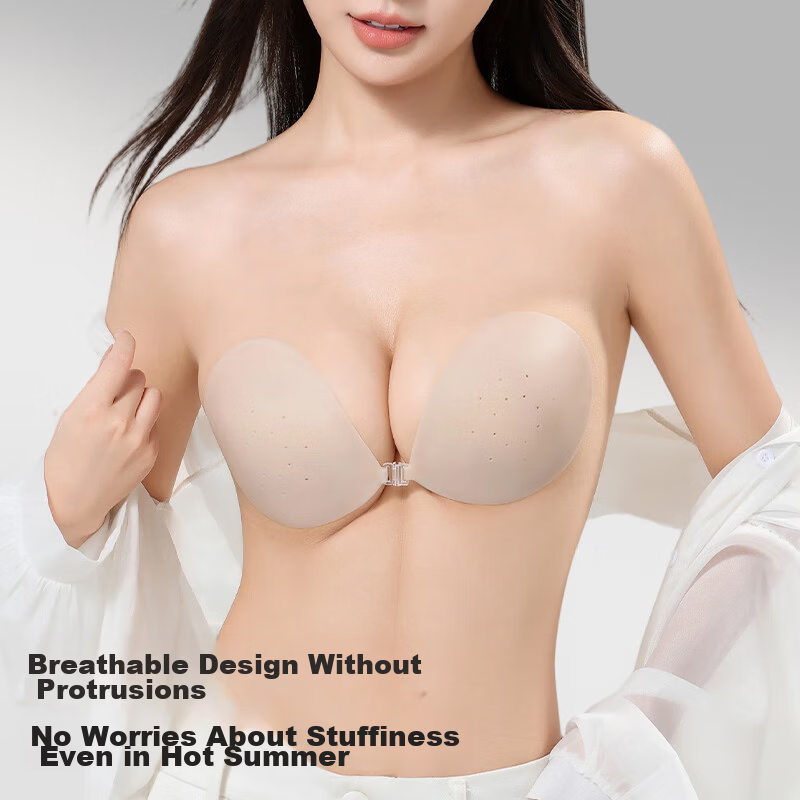 LangSha Invisible Silicone Bra Pads for Women Breathable Seamless Wedding Use Small Flat Chest Lift Push-Up Nude Feel Bra 6