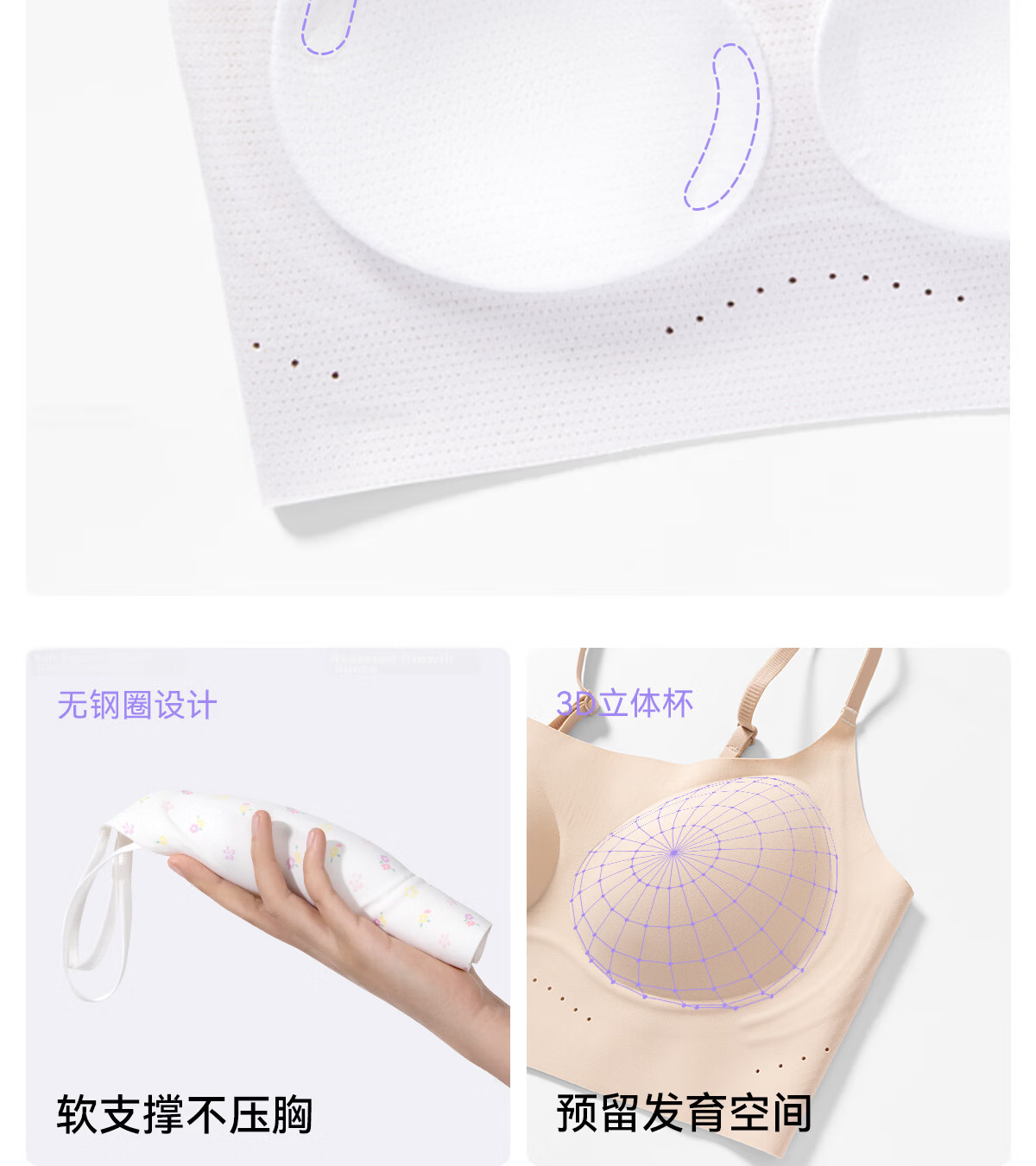 Beiyingda Women's Underwear Vest for College, High School, and Teenage Girls Puberty Shaping Bra 13