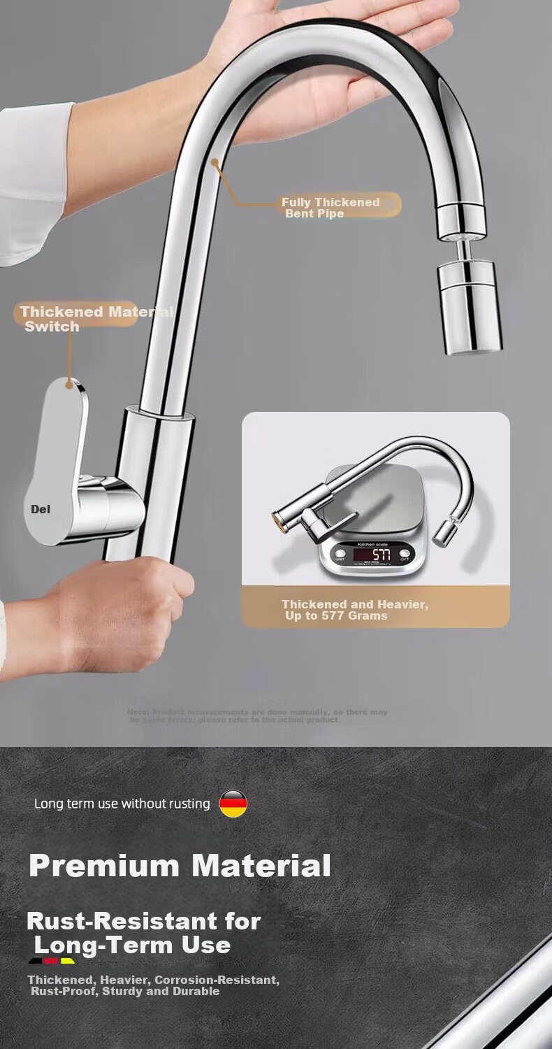 Del 28-Year Brand Kitchen Faucet Hot and Cold Adjustable 2-in-1 360° Rotatable Splash-Proof Faucet CFLT-LR 6