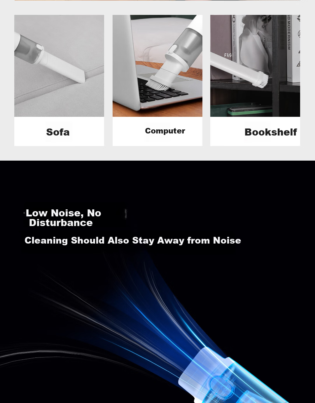 Lydsto Car Vacuum Cleaner, 20000Pa High Power, Compact Handheld Blower And Suction All-In Brushless Motor, Dual-Use for Car And Home, Desktop Portable Pet Hair Removal, Computer Dust Cleaning, Long Battery Life 15