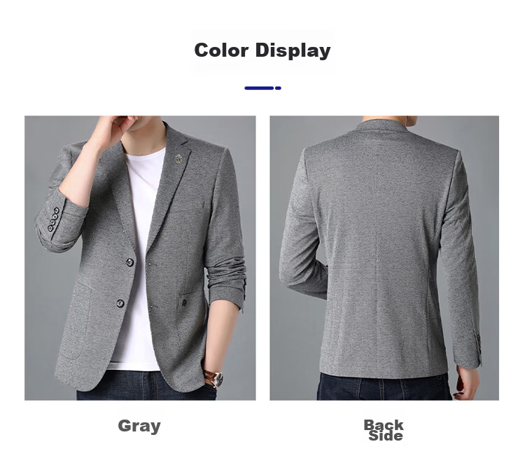 ROMON Men's Suit, Business Slim-Fit Jacket, Autumn And Winter Professional Attire, Wedding Suit, Father's Day Gift 7