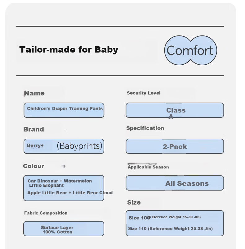 Babyprints Training Pants Kids Potty Training Underwear Unisex Waterproof Washable Upgraded Leak-Proof 6
