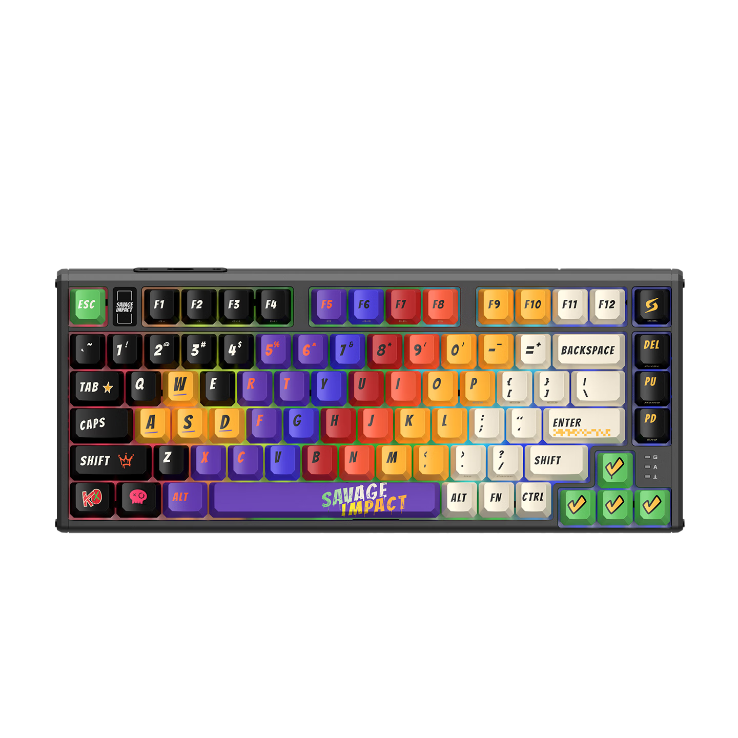 A4TECH Bloody B75PRO 81-Key Mechanical Wired Gaming Keyboard Magnetic Switch Aluminum Alloy Tribal City Edition