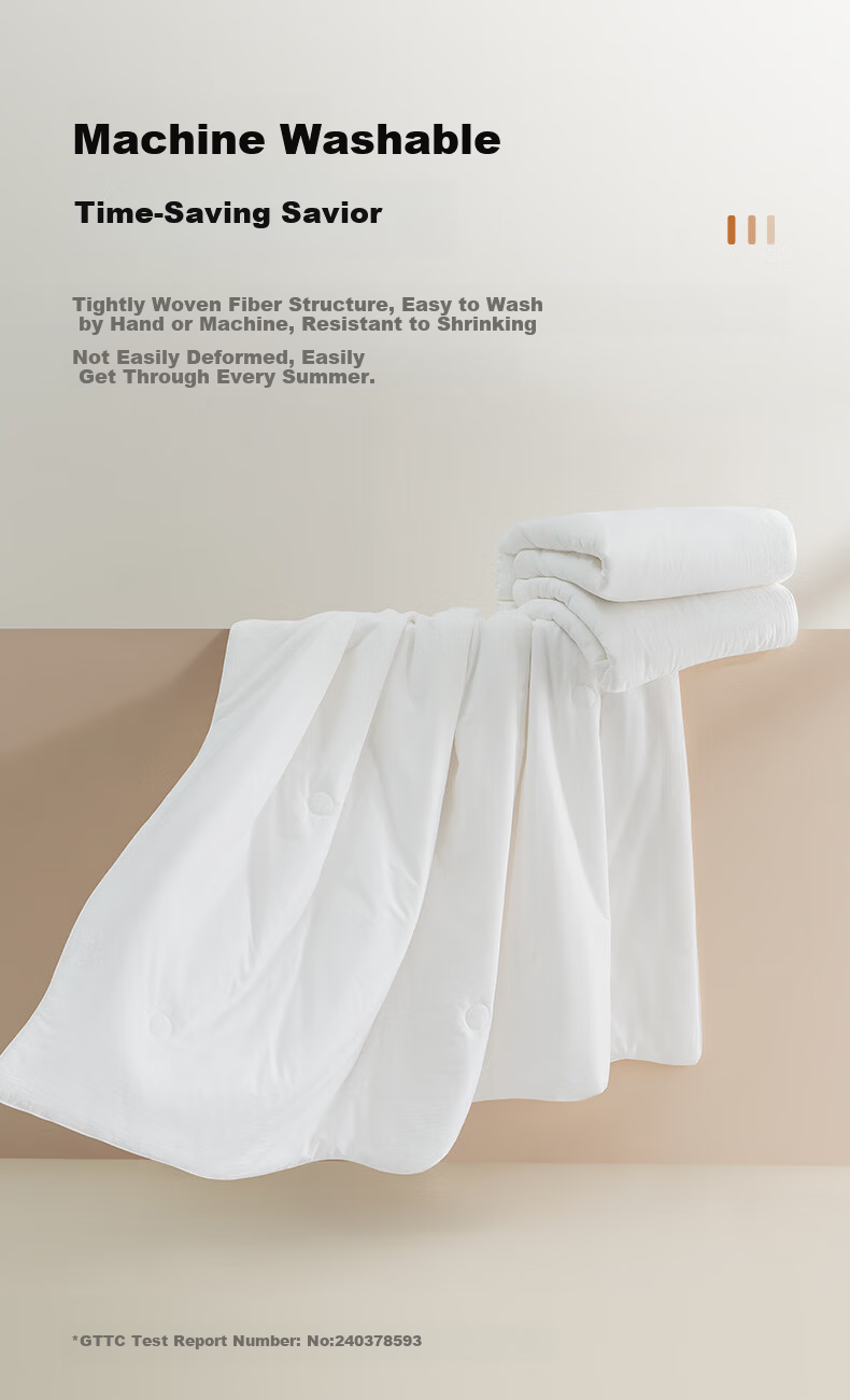 HuiShui 100% Cotton Antibacterial Mite-Resistant Soy Fiber Summer Thin Quilt Washable A-Class Pure Cotton Air Conditioning Quilt for Single and Double Beds 11