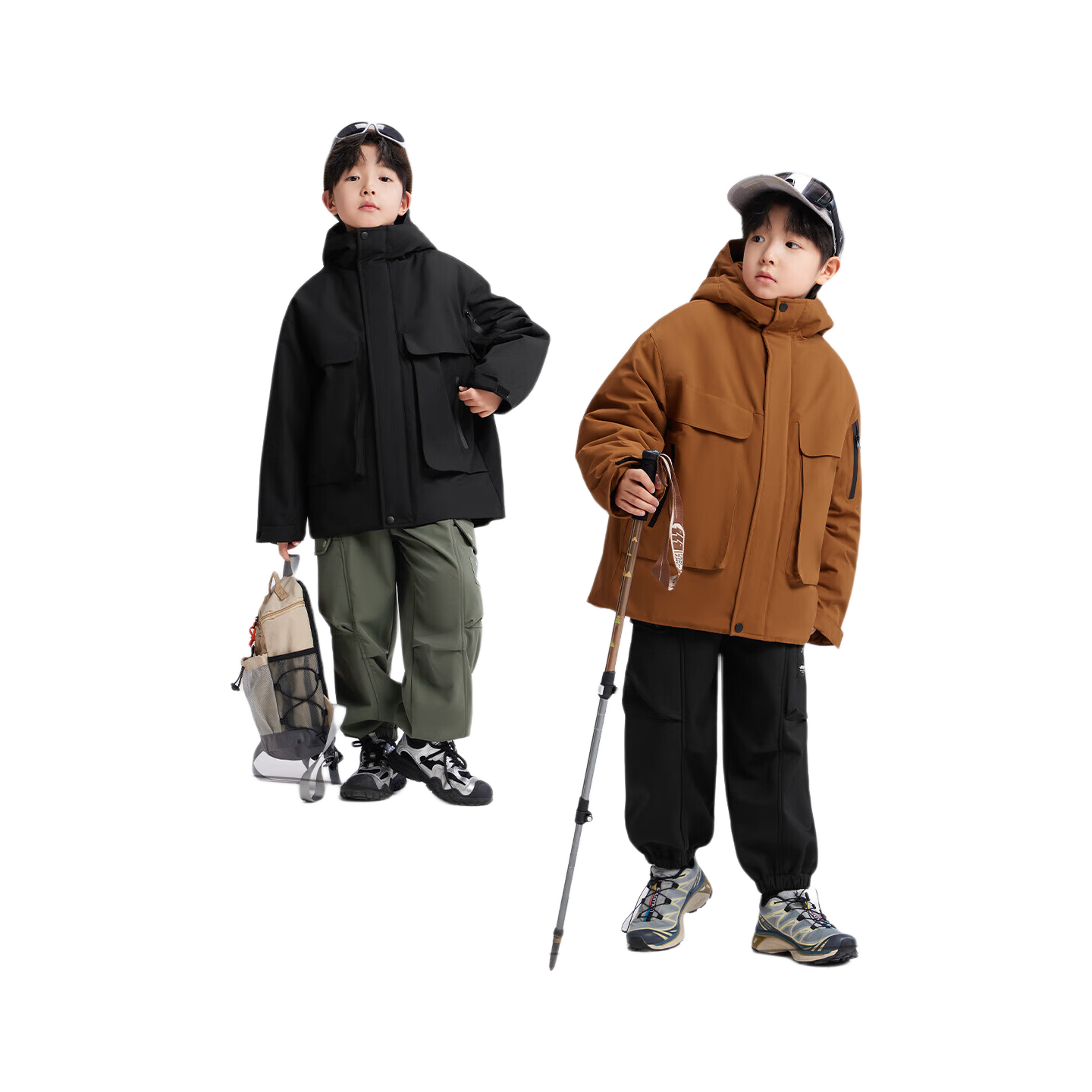 Zuo Xi Boys' Kids' Insulated Cotton Jacket 2025 New Thickened Fleece Lined Orange 140