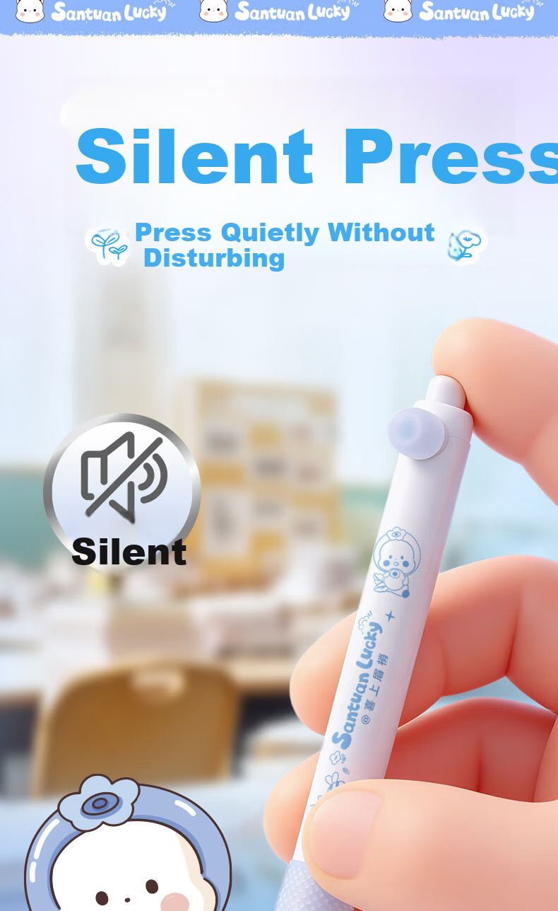 AIHAO Back-to-School Essential Triple Collaboration 0.5mm Retractable Erasable Pen for Elementary Students Practice Writing Smooth Erasable Gel Pen Crystal Blue 5-Pack GP2743 6