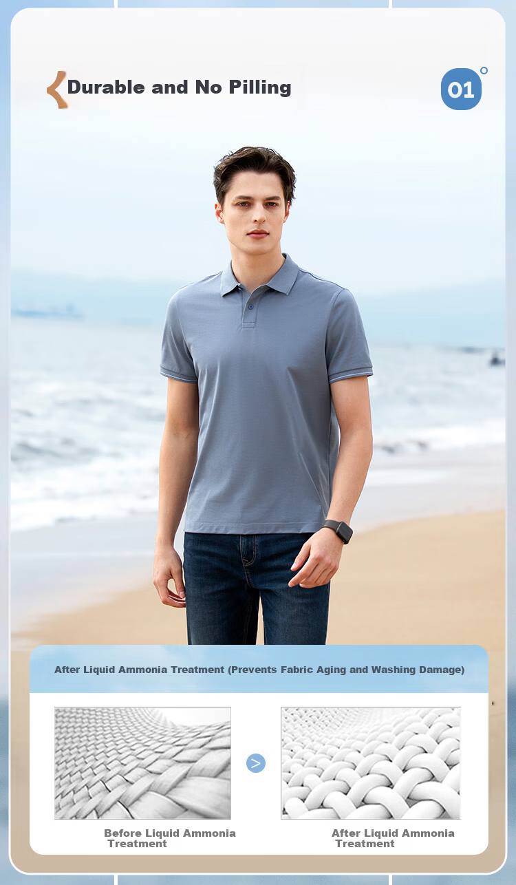 VICUTU Ever Polo II Men's Spring Summer Short Sleeve Business Polo Shirt Dove Gray 185/104B 4