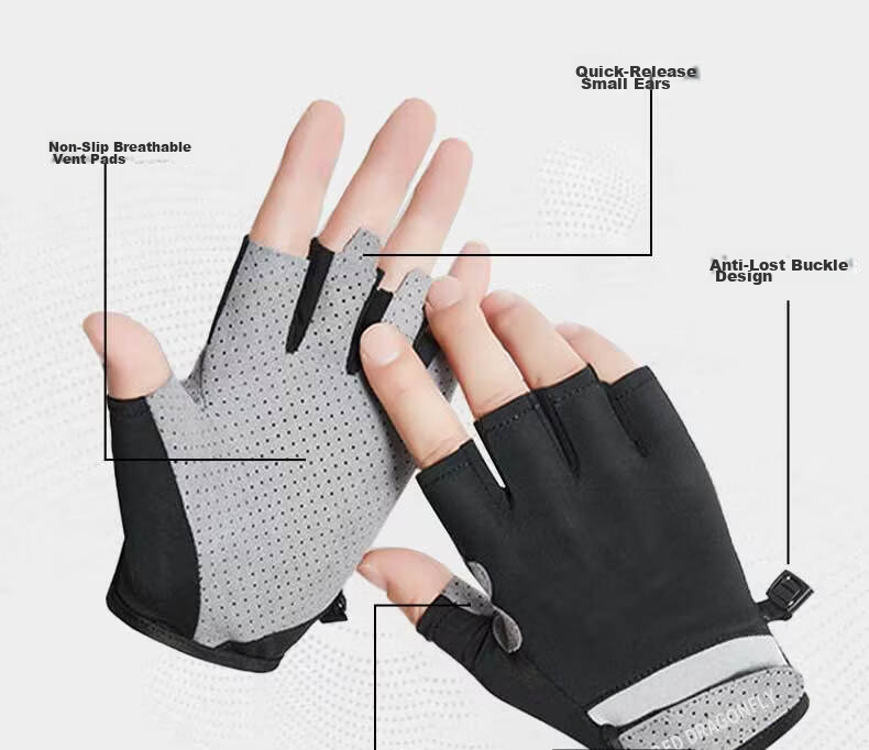 RED DRAGONFLY Women's Half-Finger Gloves Summer Sun Protection Lightweight Breathable Cycling Sports Men's Non-Slip Driving Outdoor Gloves 4