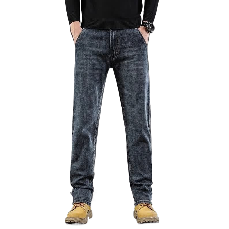 Jeanswest Men's Jeans Spring Summer New Loose Straight High-End Trendy Stretch Vintage Casual Pants