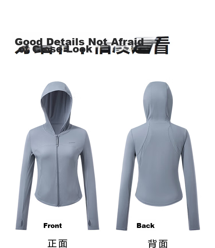 BOSIDENG 26 Years Summer Women's Original Yarn Sun Protection Jacket UPF100 Hooded Cooling Breathable Coat B261326488 33