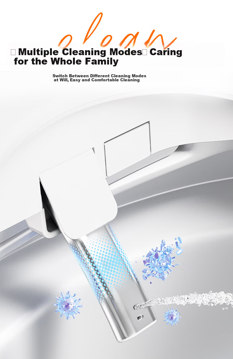 Haier Smart Toilet Seat Cover with One-Touch Knob, Warm Air Drying, Curved Water Tank Compatible with Toilet S5 Upgrade Model 8