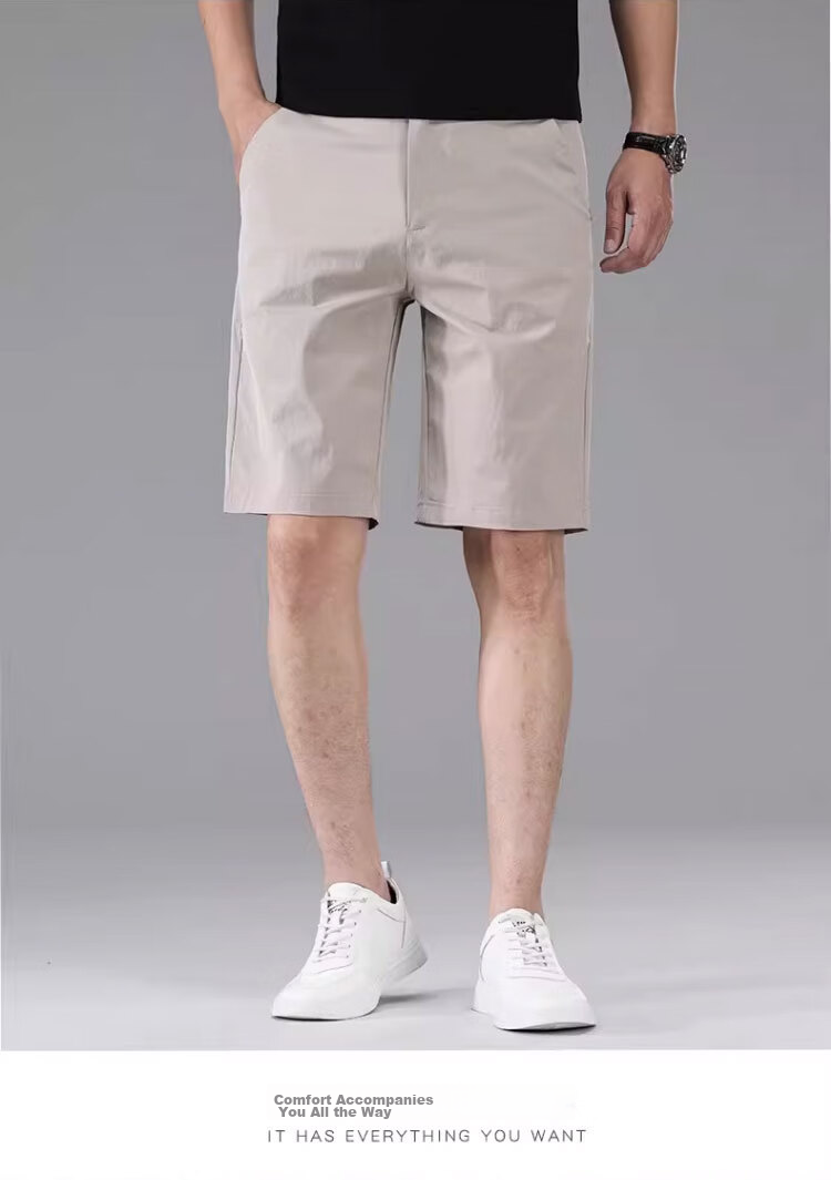 Playboy Ice Silk Men's Five-Point Shorts Summer Thin Breathable Quick-Dry New Business Casual Versatile Mid-Length Pants Trend 19