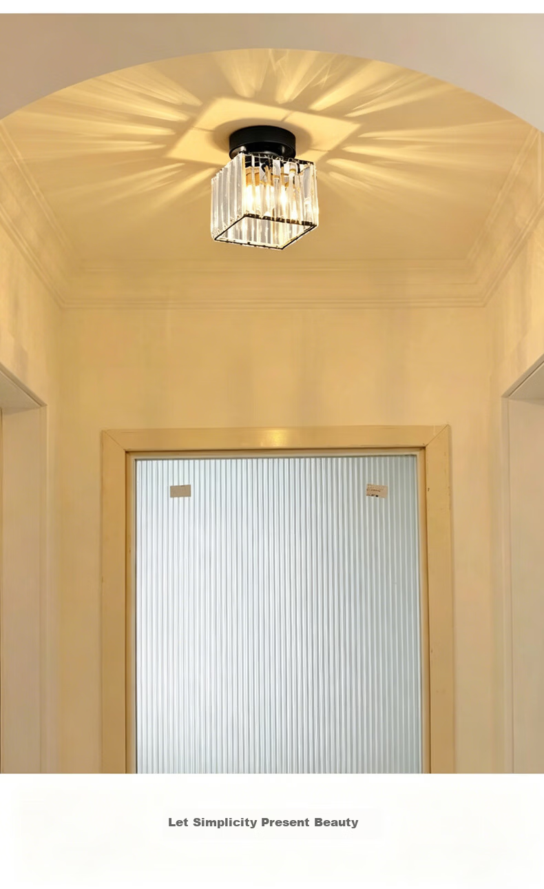 Dengling Luxury Crystal Corridor Light Simple Modern Hallway Light Entrance Round Small Light Nordic LED Ceiling Light Balcony Light 10