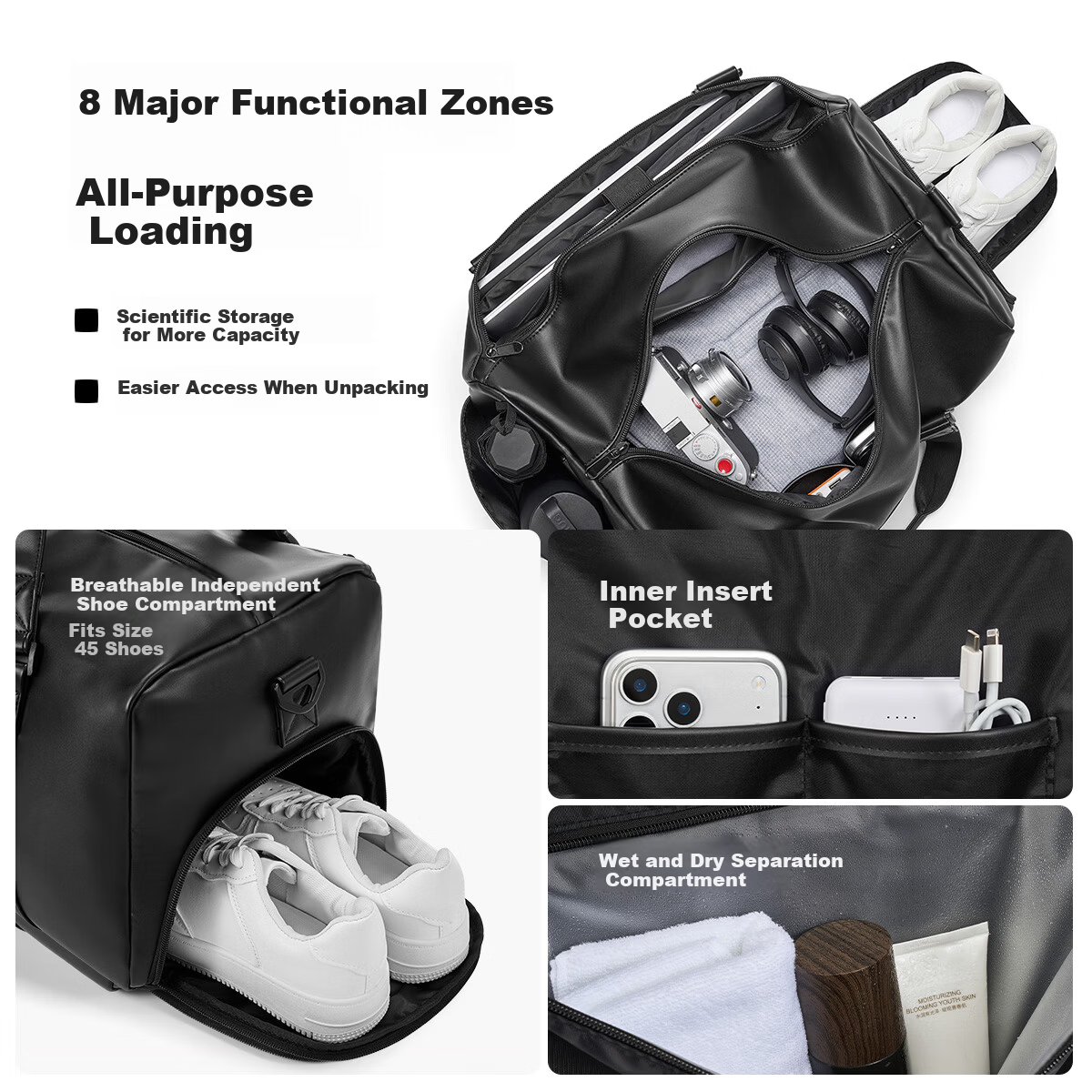 HLA Travel Bag Men Handheld Luggage Short Trip Business Laptop Bag Large Capacity Sports Fitness Bag Women Lightweight Travel Tote