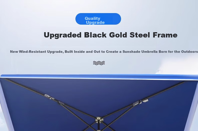 DSRAWMYT Outdoor Sun Umbrella Large Commercial Patio Umbrella Big Market Square Rectangular Rain Shelter Umbrella 3