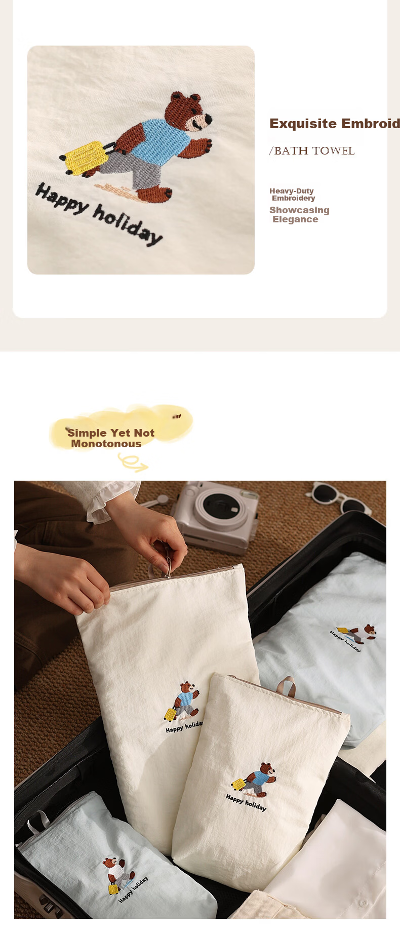 Baicaoyuan Travel Clothes Storage Bag Waterproof Wet and Dry Clothing Organizer Luggage Packing Pouch Portable 18