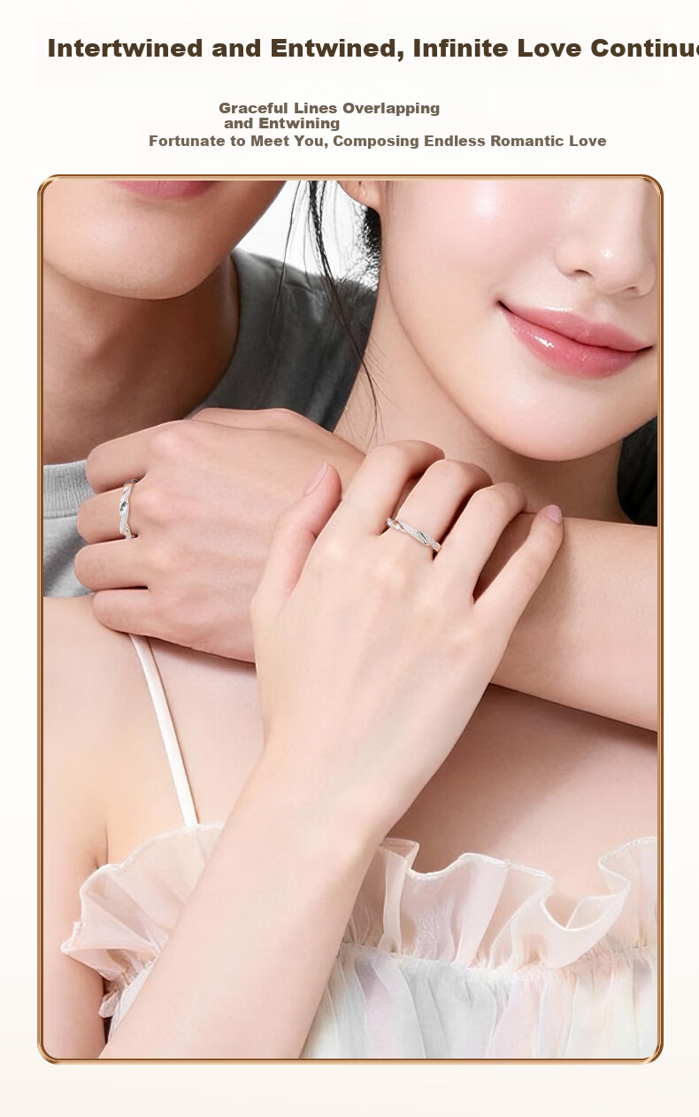 Lao Miao Mobius Pure Silver Couple Adjustable Rings for Men and Women Birthday Gift Practical High-End Girlfriend Wife 5
