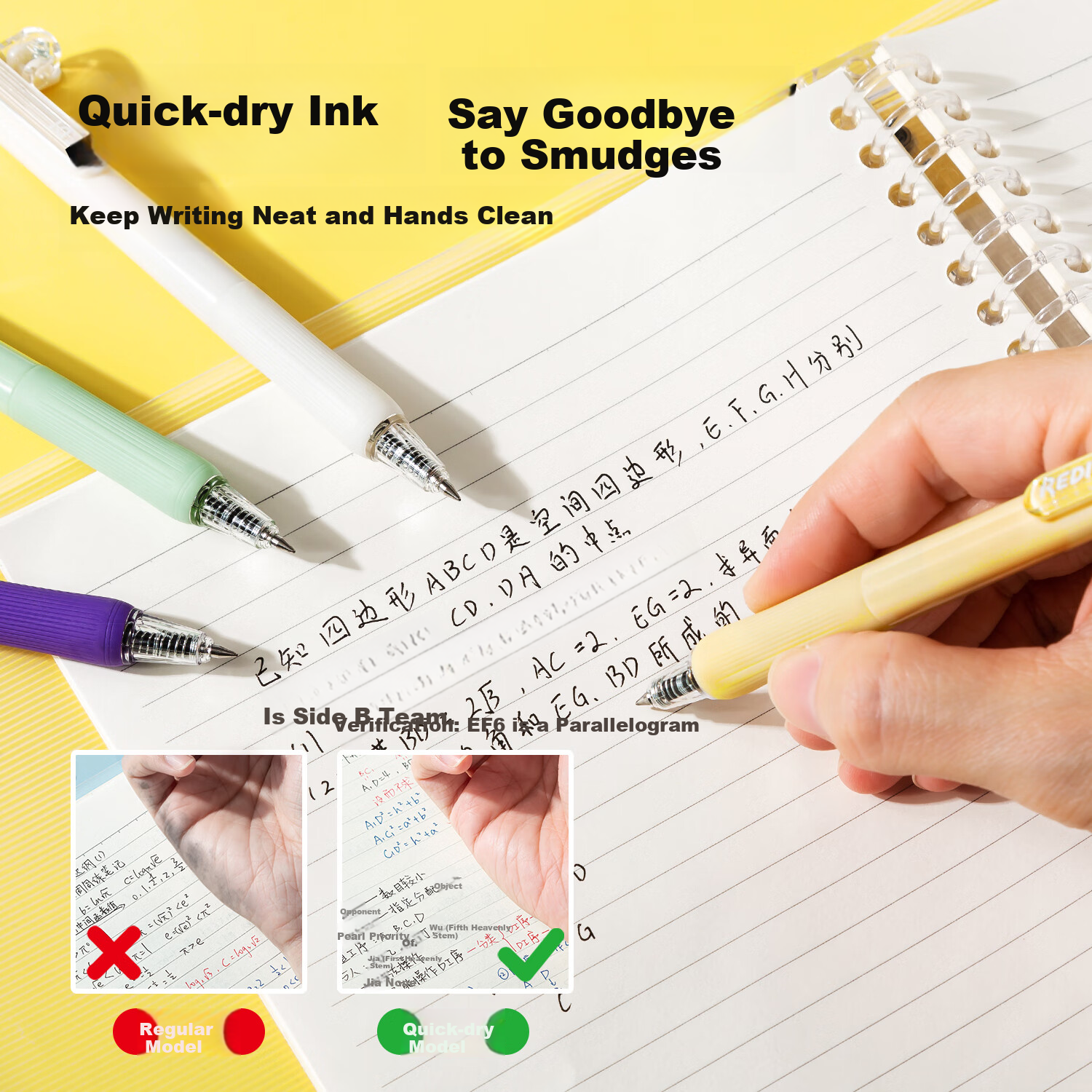 Lepusen Lewei Exam Pen Retractable T-Clip Bookmark Pen 801 Dual Ballpoint Smooth 0.5mm Black Quick-Dry Limited Edition High-Value Signature Pen 801A-3 Yellow Blue Purple