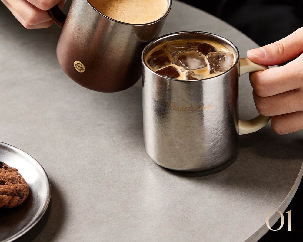 Fuguang Pure Titanium Insulated Mug Unisex High-Value Tea Cup Large Capacity Coffee Water Cup Custom Gift Box Set 15