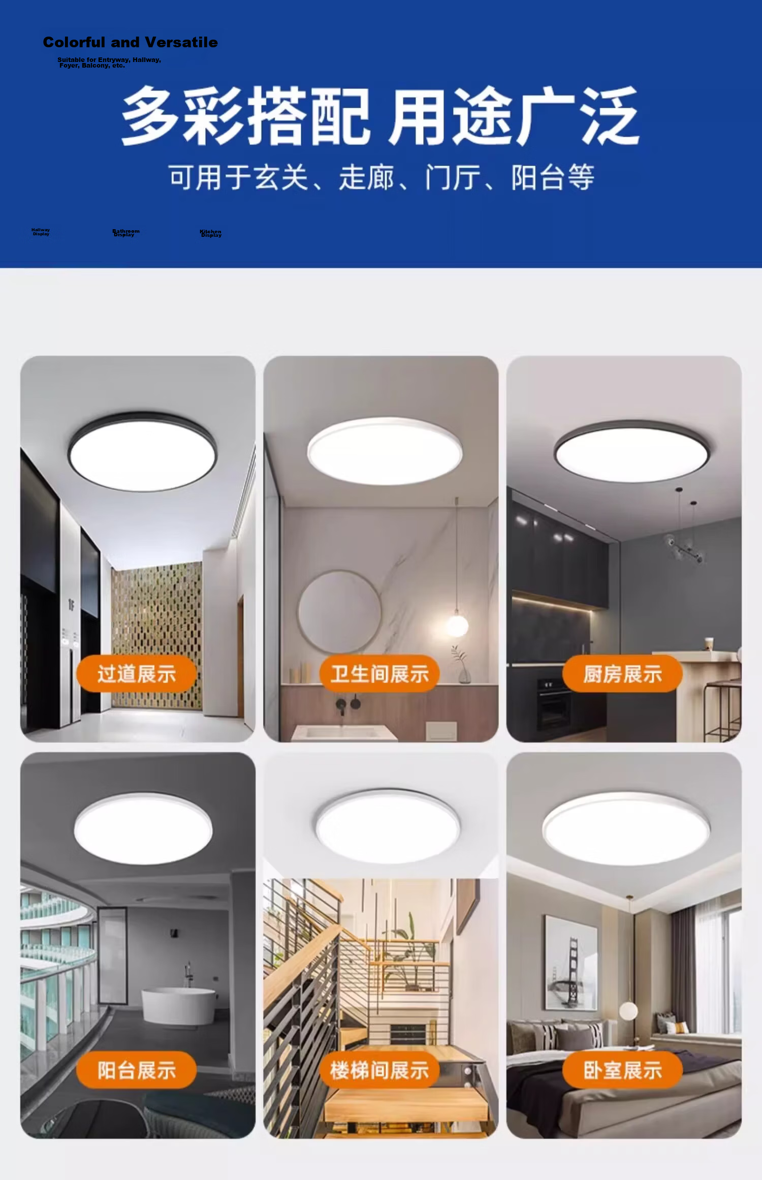 Laberta LED Bedroom Ceiling Light Waterproof Slim Simple Balcony Kitchen Bathroom Corridor Children's Study Lamp 23CM White Light 1