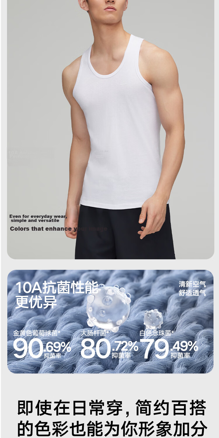 HLA Men’s Cotton Sleeveless Vest, Breathable Basic Thin Undershirt, 2-Pack 5
