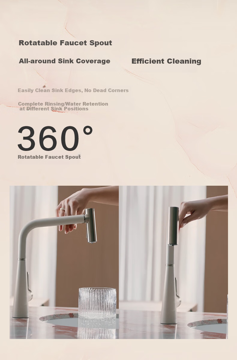 KOHLER Heming Kitchen Faucet Pull-Out Rotatable Adjustable Hot and Cold Water Polished Chrome 4