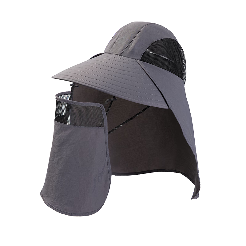 MISSION UV Sun Protection Hat for Men with Face Mask, Fishing Bucket Hat, Mountaineering Cap, Summer Outdoor UV Protection Sun Hat