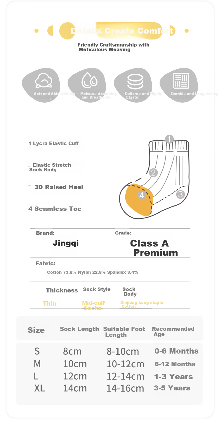 JOYNCLEON Baby Socks Summer Thin Breathable Non-Binding Mid-Calf Cotton Seamless Mesh Socks JYF183113 2