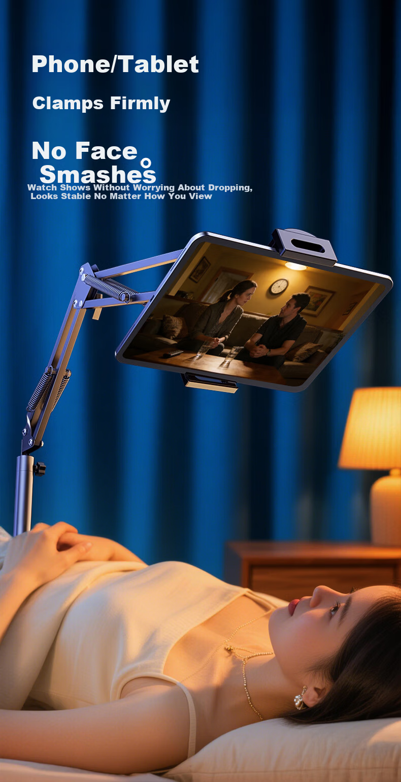 Kewo [With Remote Control] Flat Stand Floor iPad Phone Holder Lazy Bracket Adjustable Arm Mount for Streaming Online Classes Live Streaming Overhead Filming Exam Review Video 9
