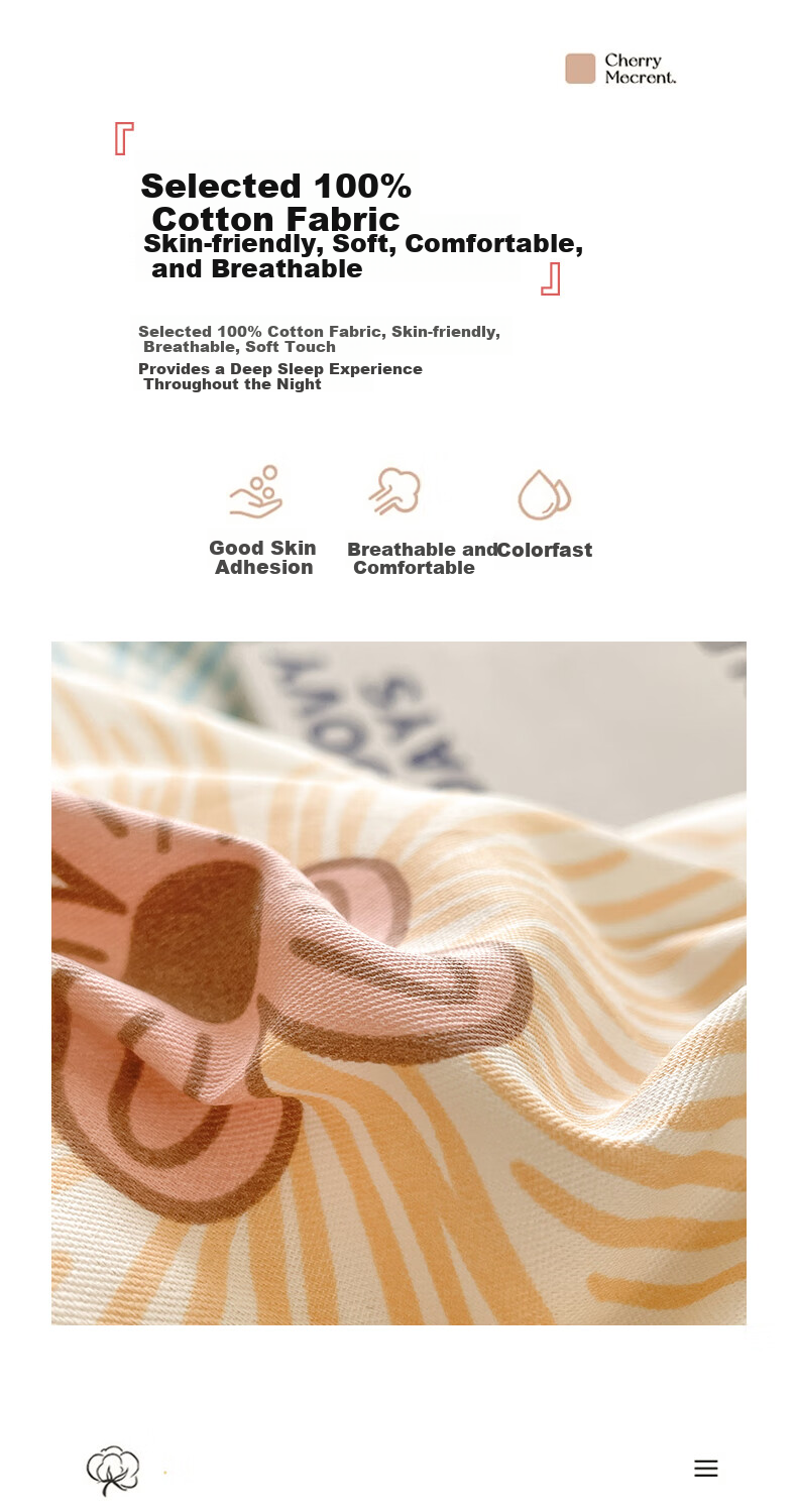 Hengyuanxiang 100% Cotton Four-Piece Set Double 1.5/1.8m Bedding Cotton Antibacterial Sheet Duvet Cover 200*230cm 4