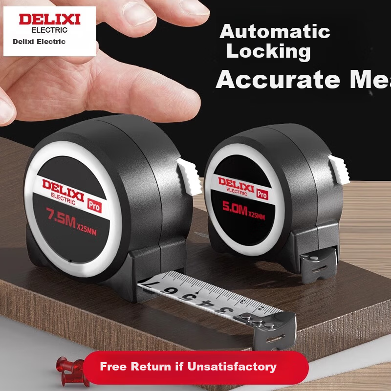 Delixi 5m Thickened Hardened Steel Tape Measure Household 3m Box Tape 10m Measuring Tape