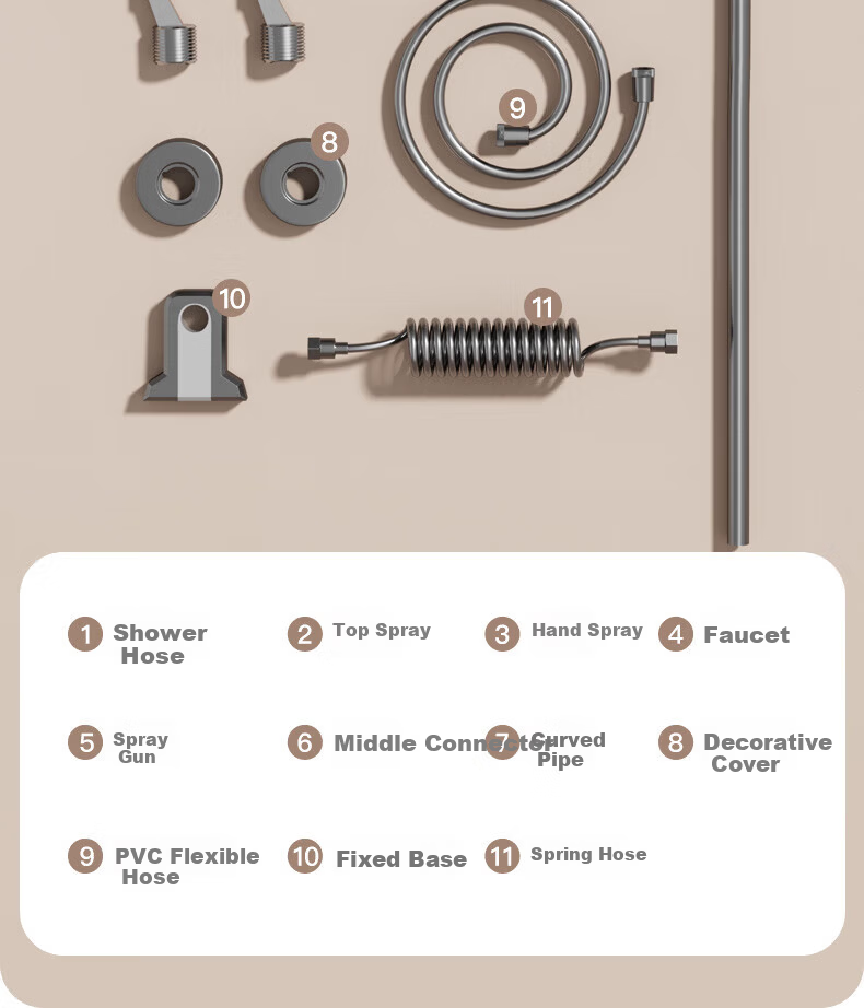Jingshi Weideng Shower Faucet Set Bathroom Shower Head Pressurized Smart Gun Gray Integrated Shower Kit KWL 23