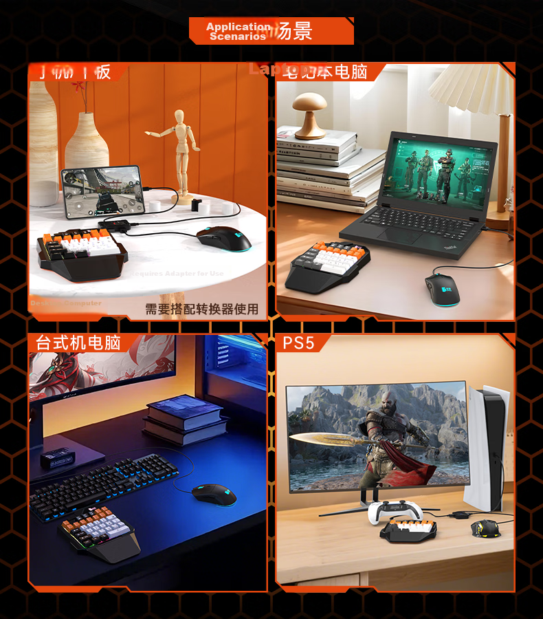 Jiaying K15 Wired RGB Backlit 35-Key Portable One-Handed Gaming Keyboard FPS Shooting Lightweight Silent Membrane Keyboard for Gaming and Office 4