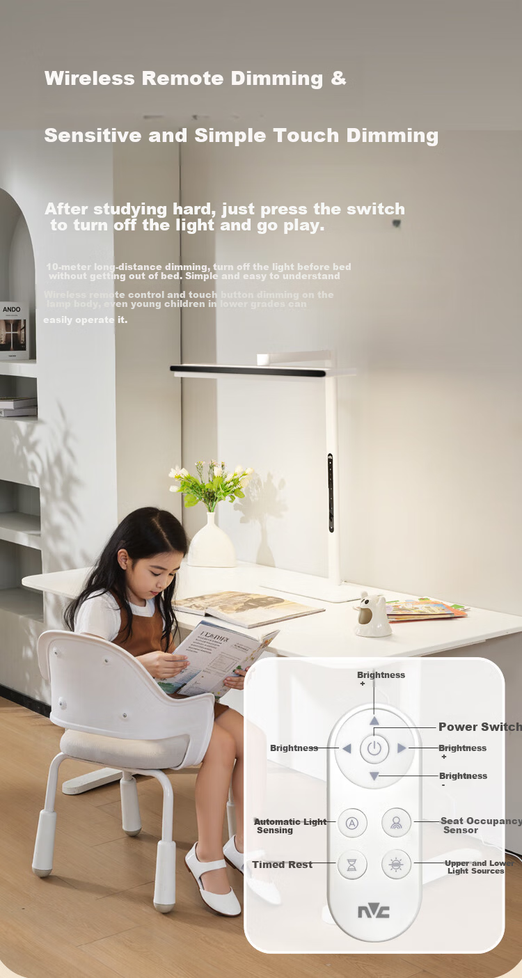 NVC Future Light Eye Protection Desk Lamp with Remote Control Full Spectrum Reading Table Lamp V5 11