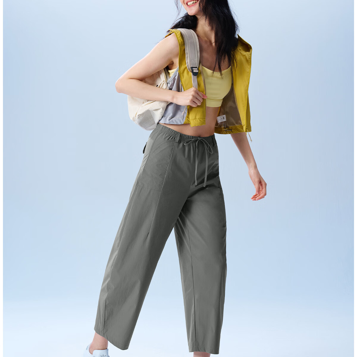 361° Women's Lightweight Outdoor Ice-Cooling Sun Protection Capri Pants Summer Thin Loose Casual Straight-Leg UPF50+ 27