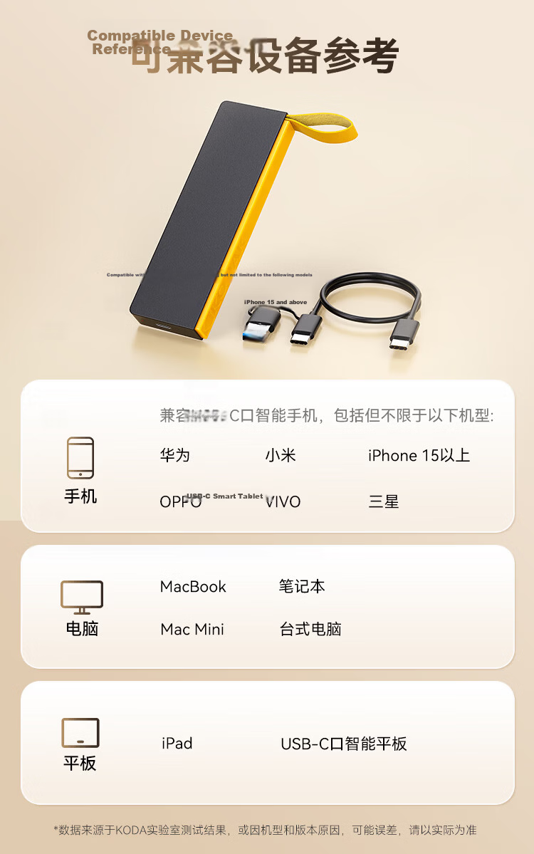 KODAK Portable Solid State Drive 512GB (PSSD) X206 Type-C USB 3.2 High-Speed SSD Dual Interface Mobile Phone Computer Tablet External Portable Hard Drive 7