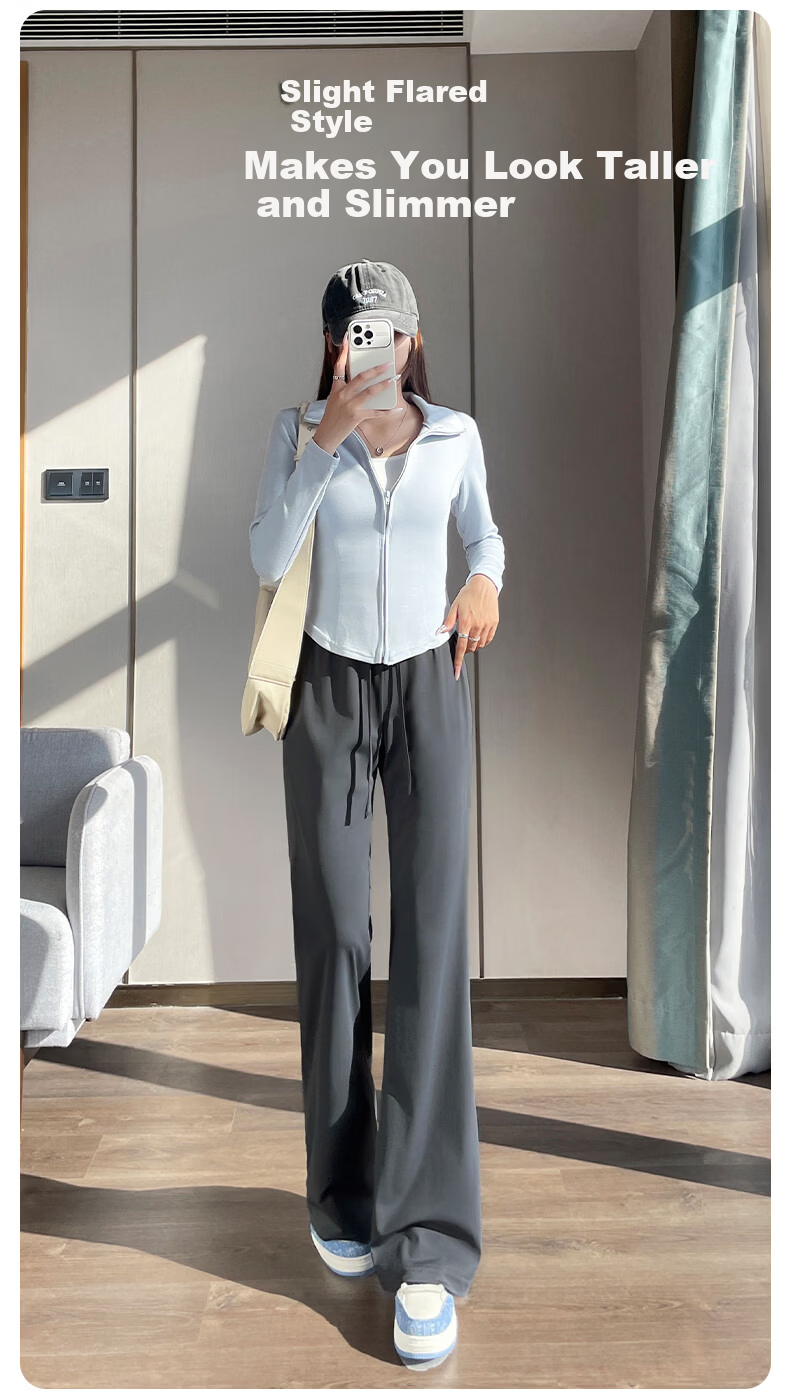 Baleno S&K Ice Silk Flared Sun Protection Pants for Women 2026 Summer UPF50+ Cooling Breathable Fashion Slim Casual Pants 1