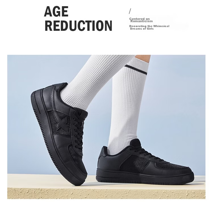 Xtep Couple Men's and Women's Sports Sneakers White Air Force One Spring Summer Mesh Breathable Lightweight Casual Shoes 48